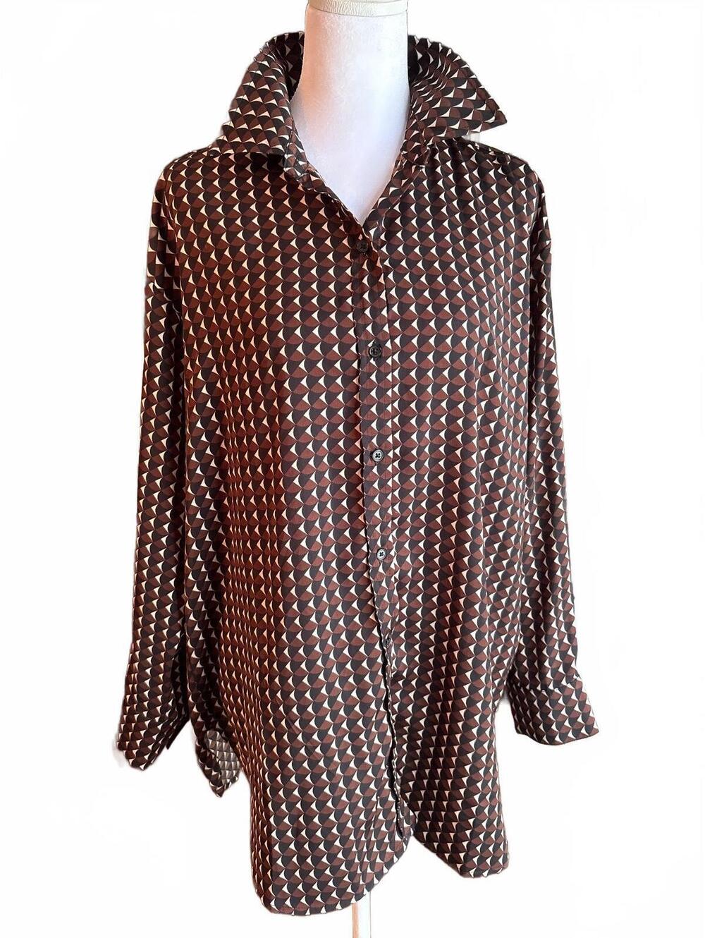 Banana Republic Brown Geometric Print Blouse S